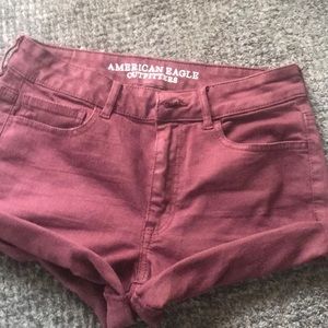 Burgundy jean shorts✨❤️
